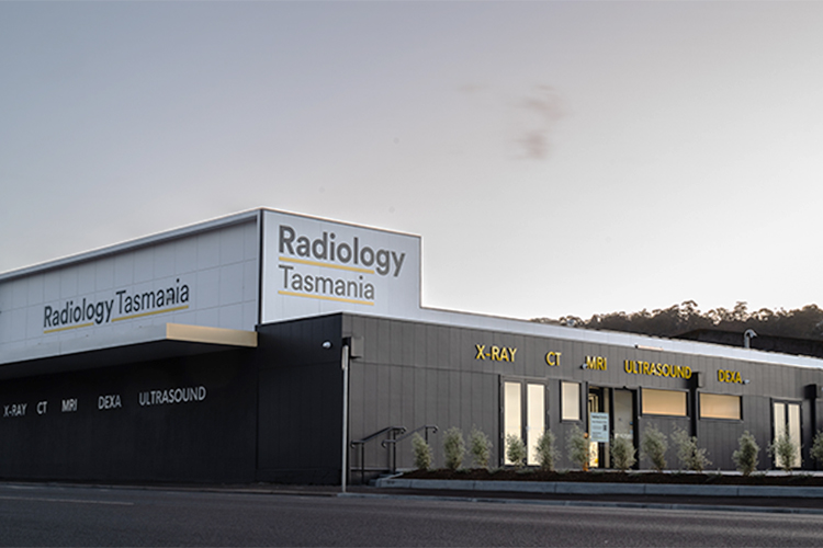 Radiology Tasmania clinic exterior with imaging services signage